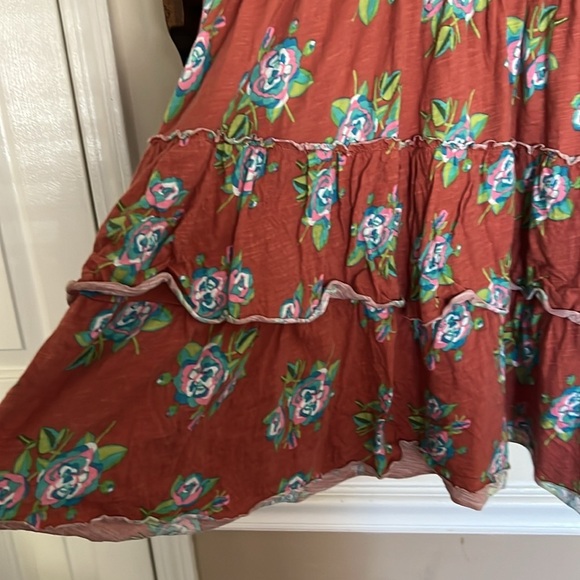 MATILDA JANE Light Brown/Pink/Green/White Looks To Frill Dress, Size Large, GUC. - Picture 8 of 9